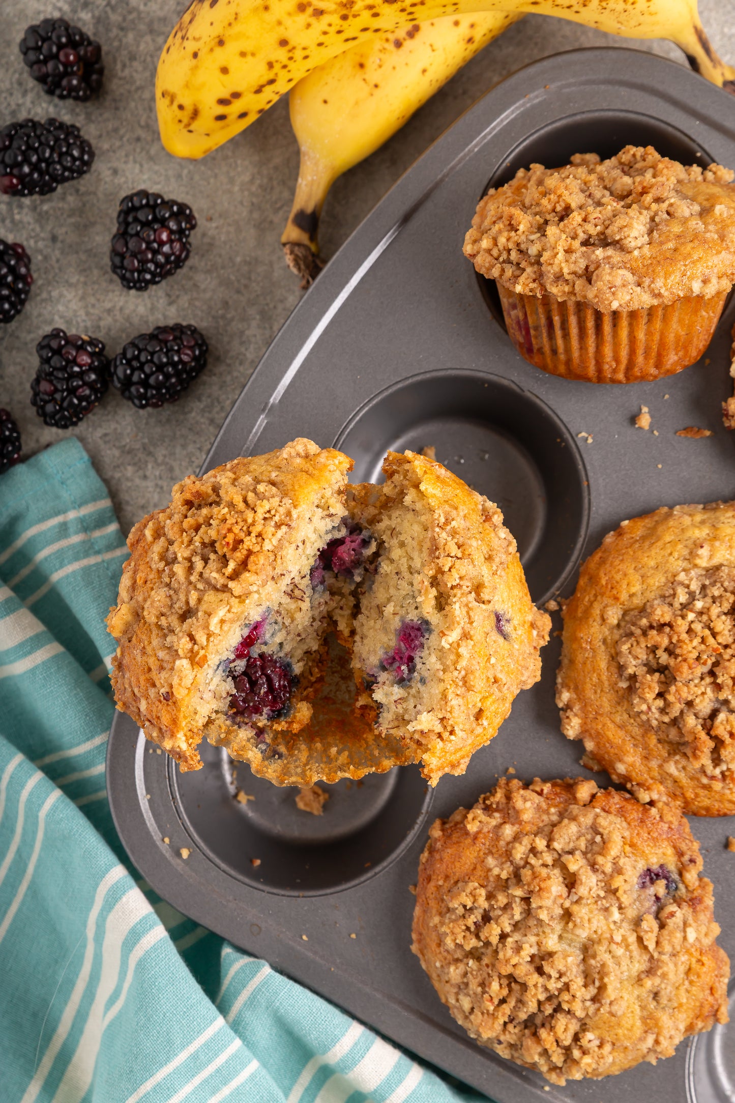 Banana Blackberry Muffins