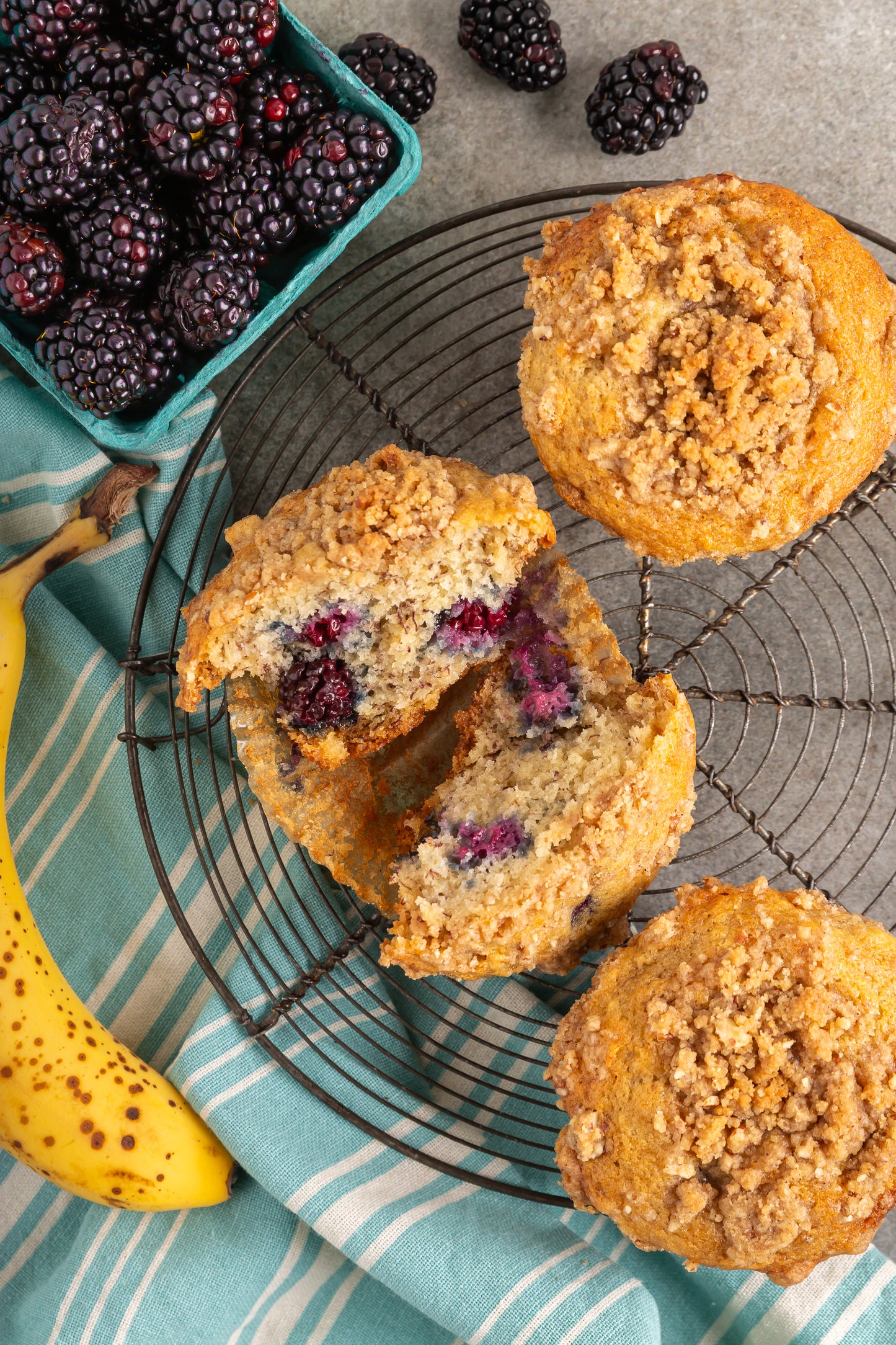 Banana Blackberry Muffins