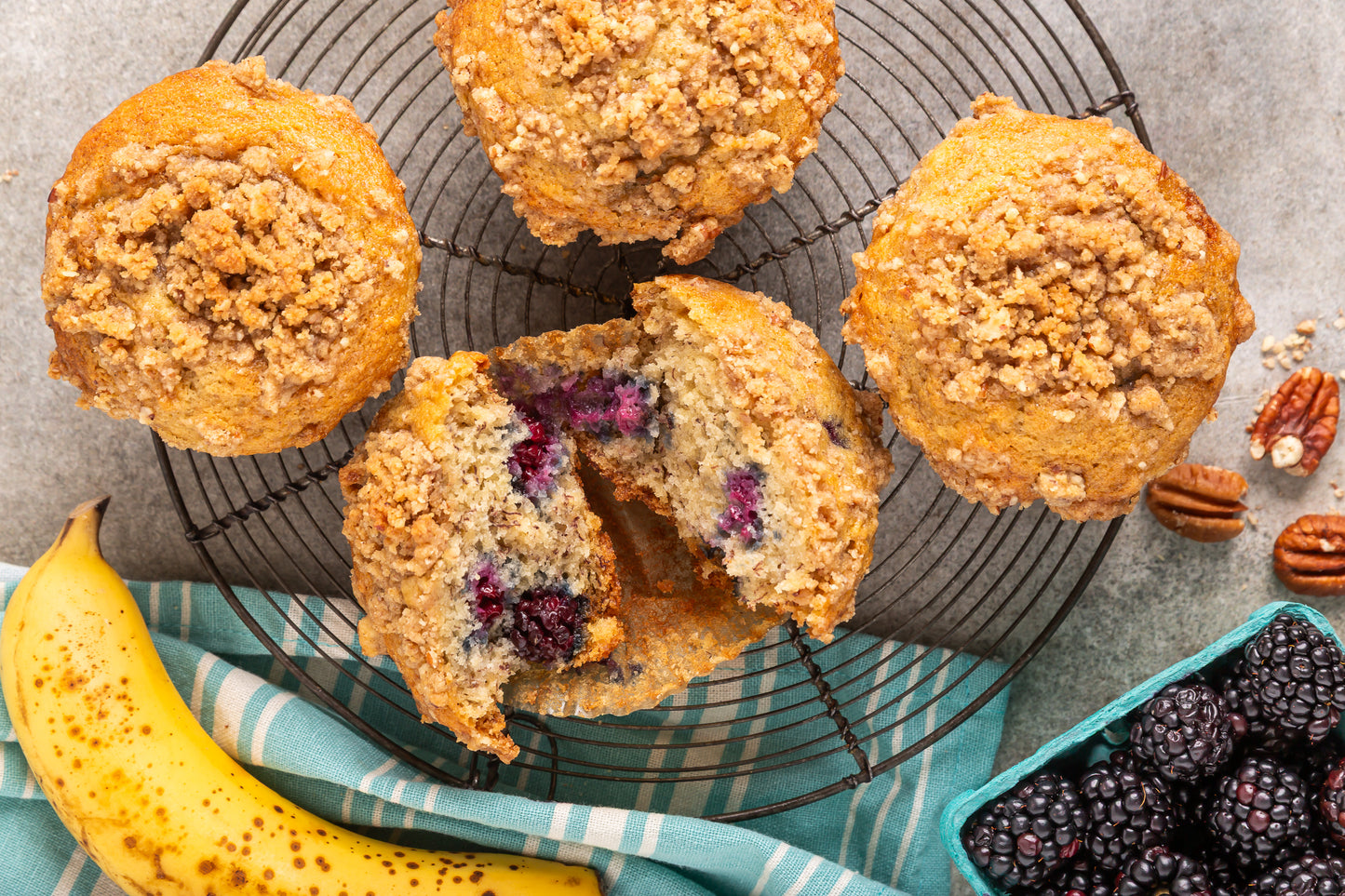 Banana Blackberry Muffins