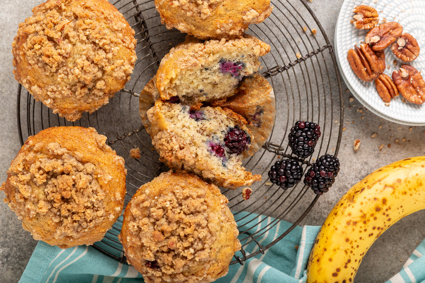 Banana Blackberry Muffins