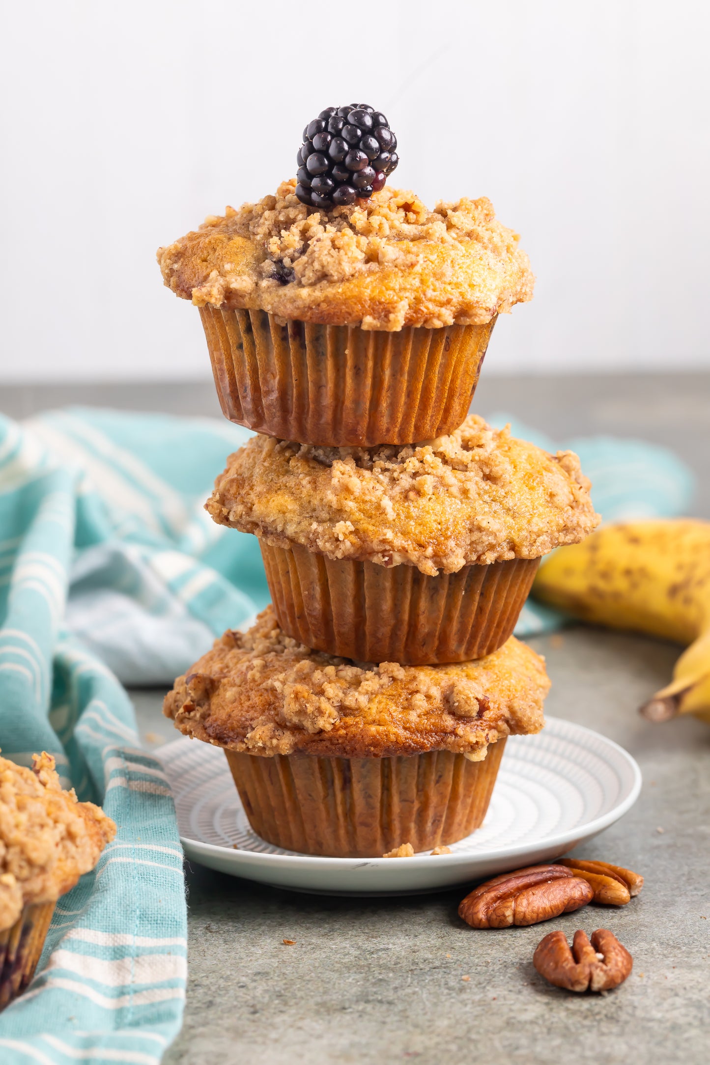 Banana Blackberry Muffins
