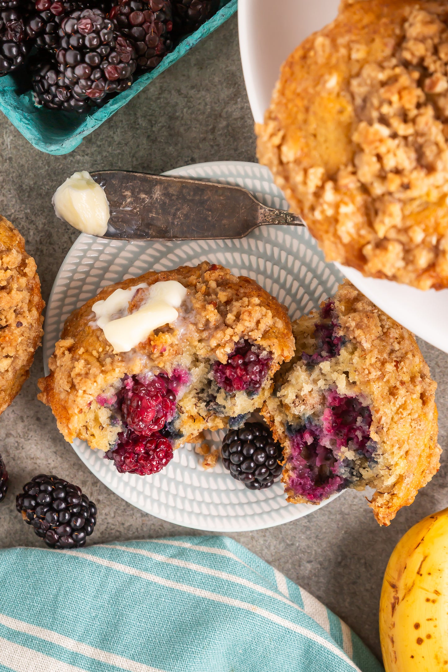 Banana Blackberry Muffins