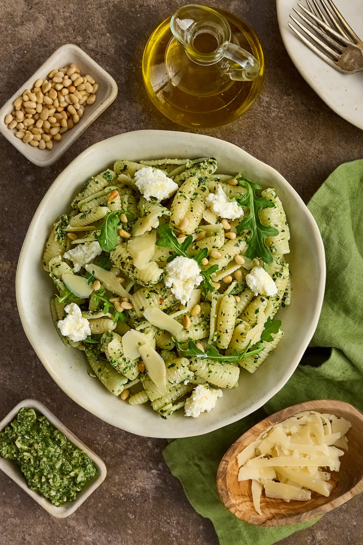 Cavatelli with Arugula/Basil Pesto