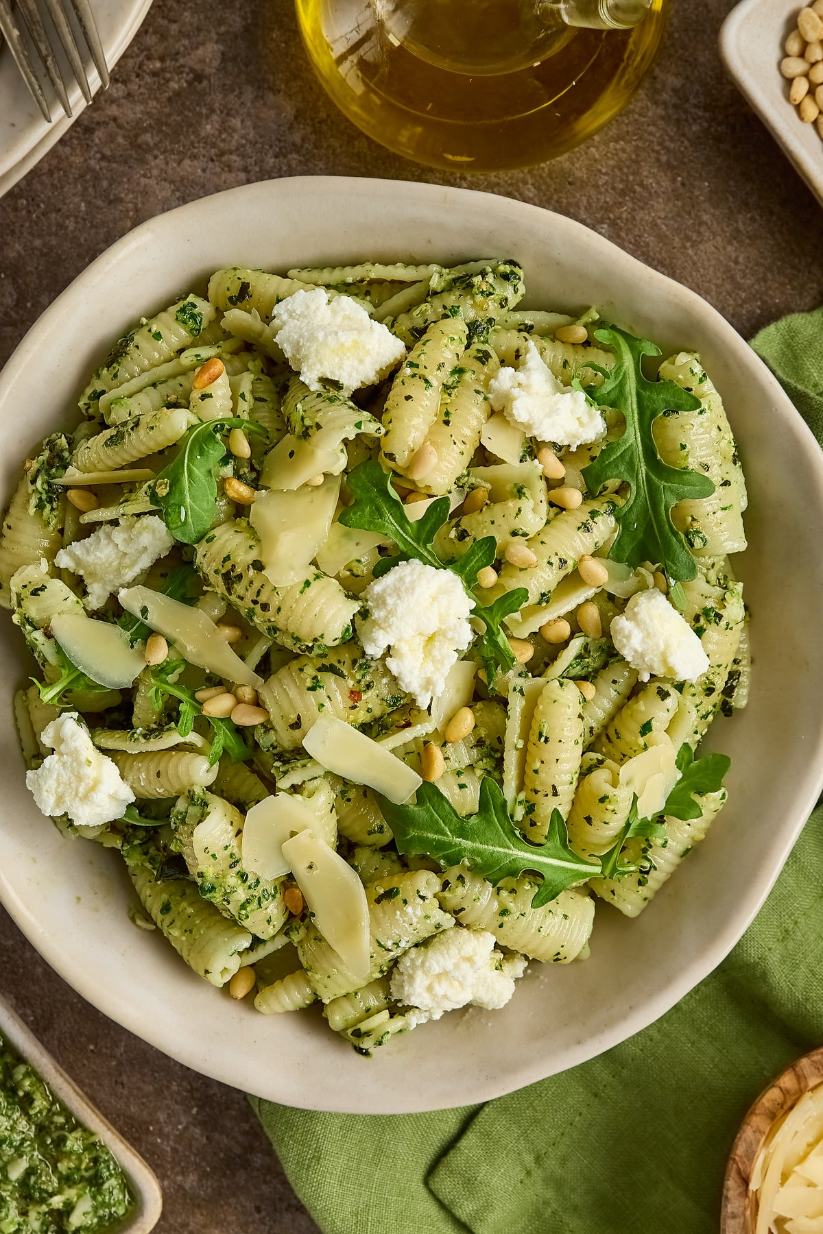 Cavatelli with Arugula/Basil Pesto