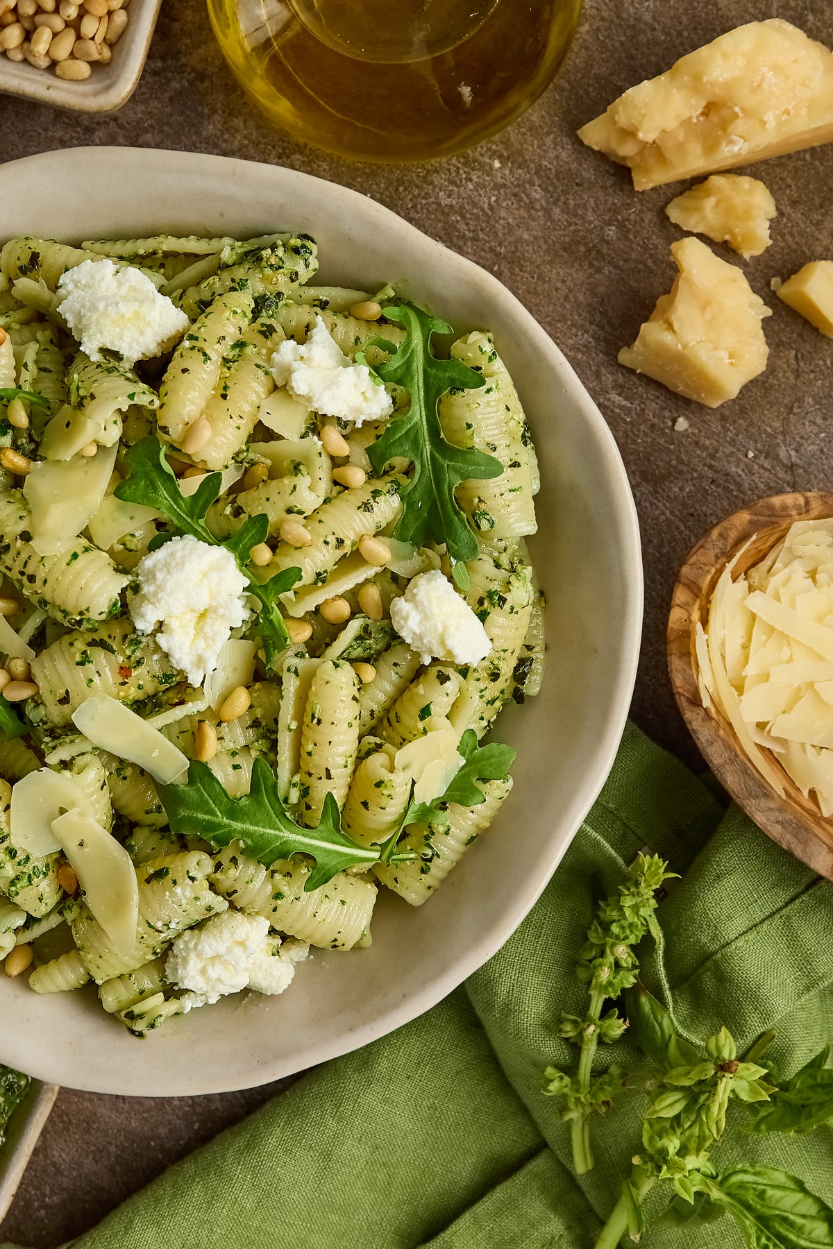 Cavatelli with Arugula/Basil Pesto