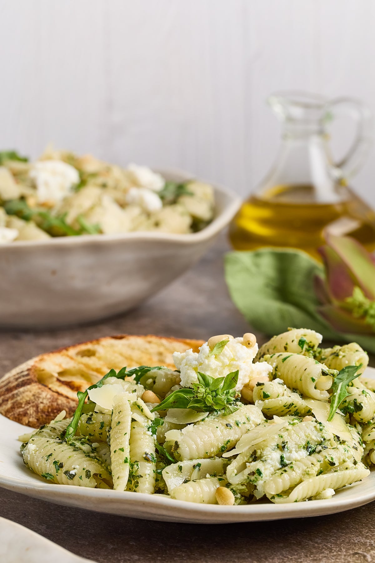 Cavatelli with Arugula/Basil Pesto