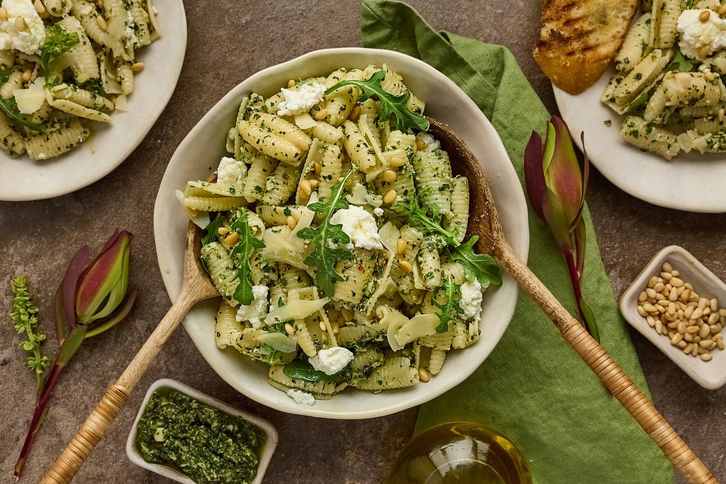 Cavatelli with Arugula/Basil Pesto