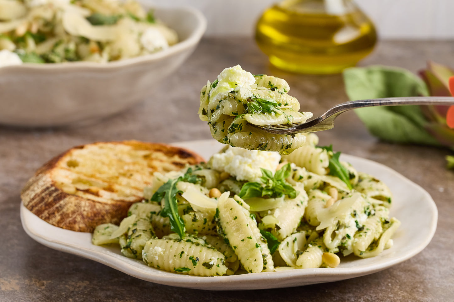 Cavatelli with Arugula/Basil Pesto