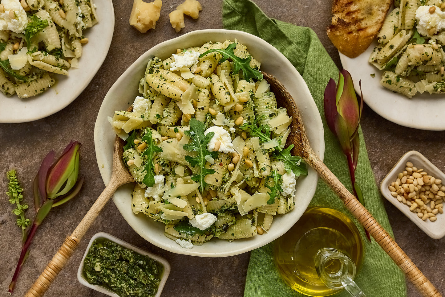 Cavatelli with Arugula/Basil Pesto