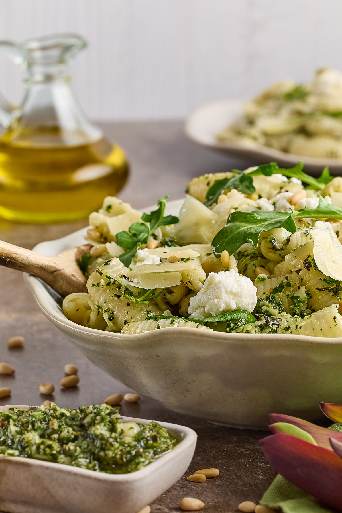 Cavatelli with Arugula/Basil Pesto