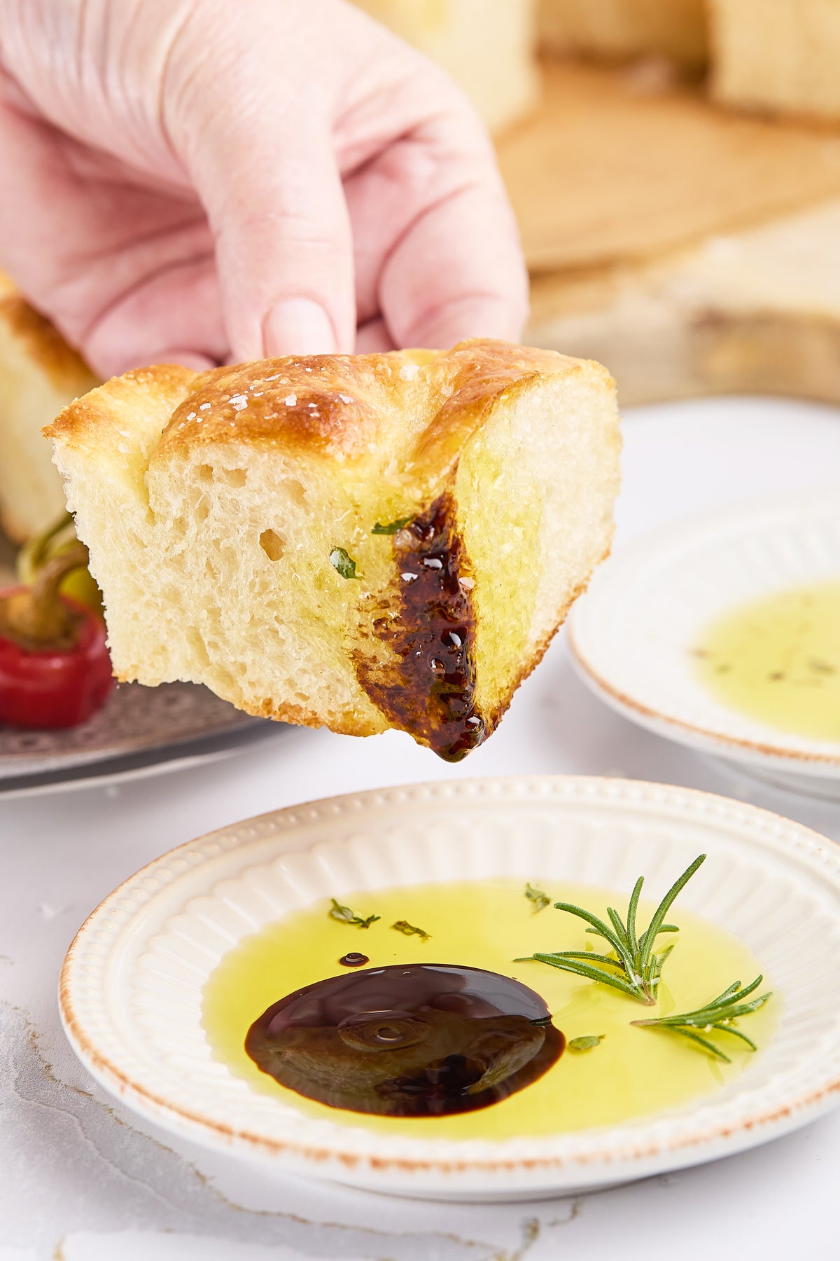 Classic Focaccia Bread with Coarse Salt