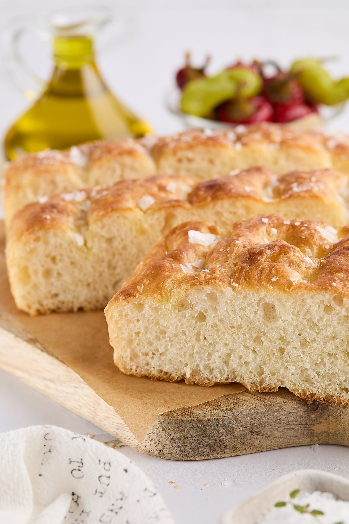 Classic Focaccia Bread with Coarse Salt