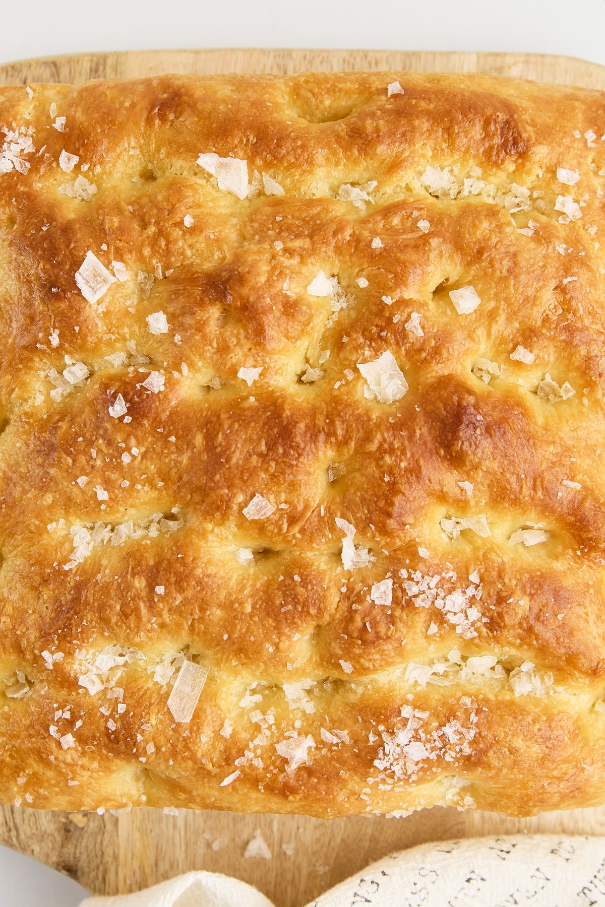 Classic Focaccia Bread with Coarse Salt