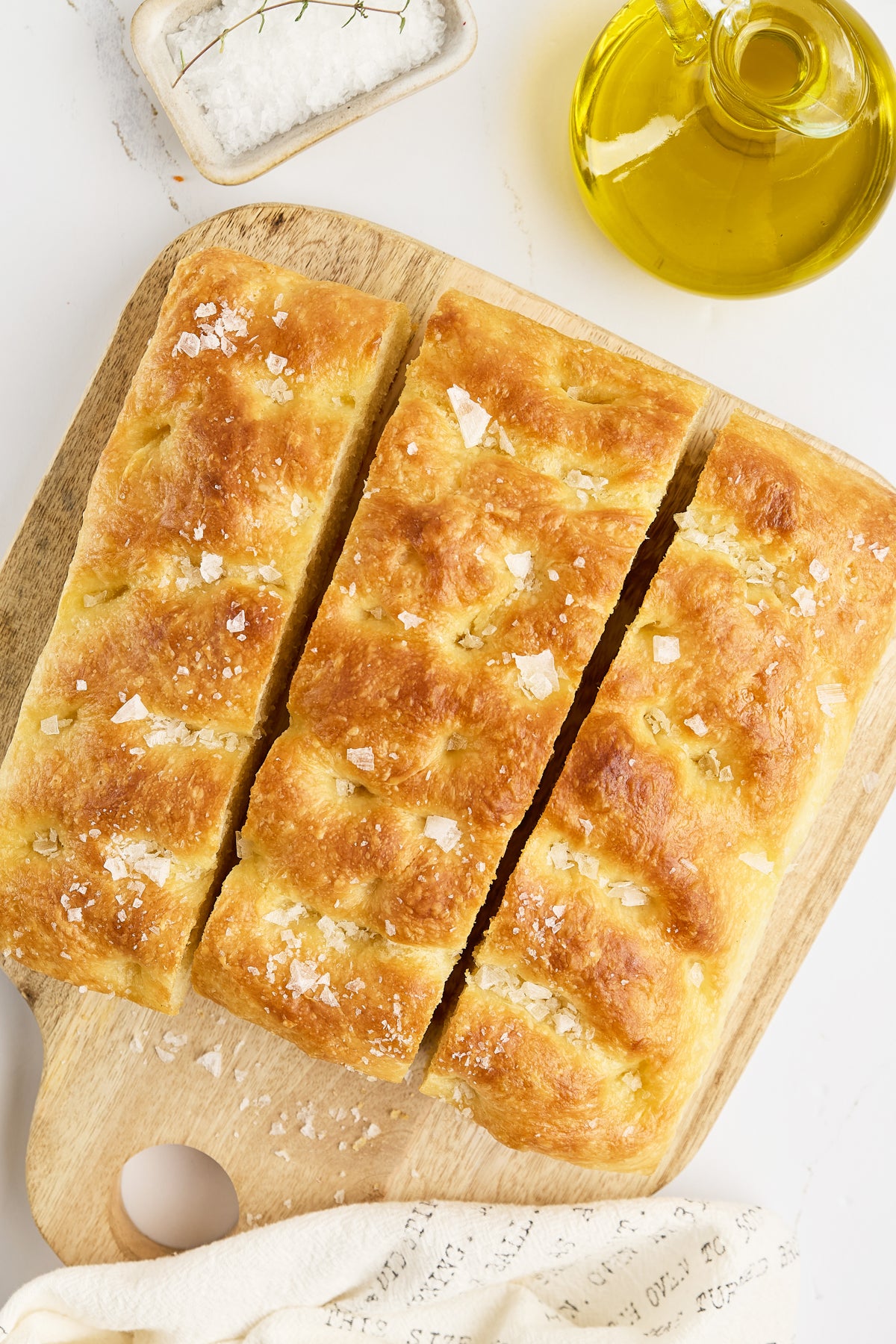 Classic Focaccia Bread with Coarse Salt