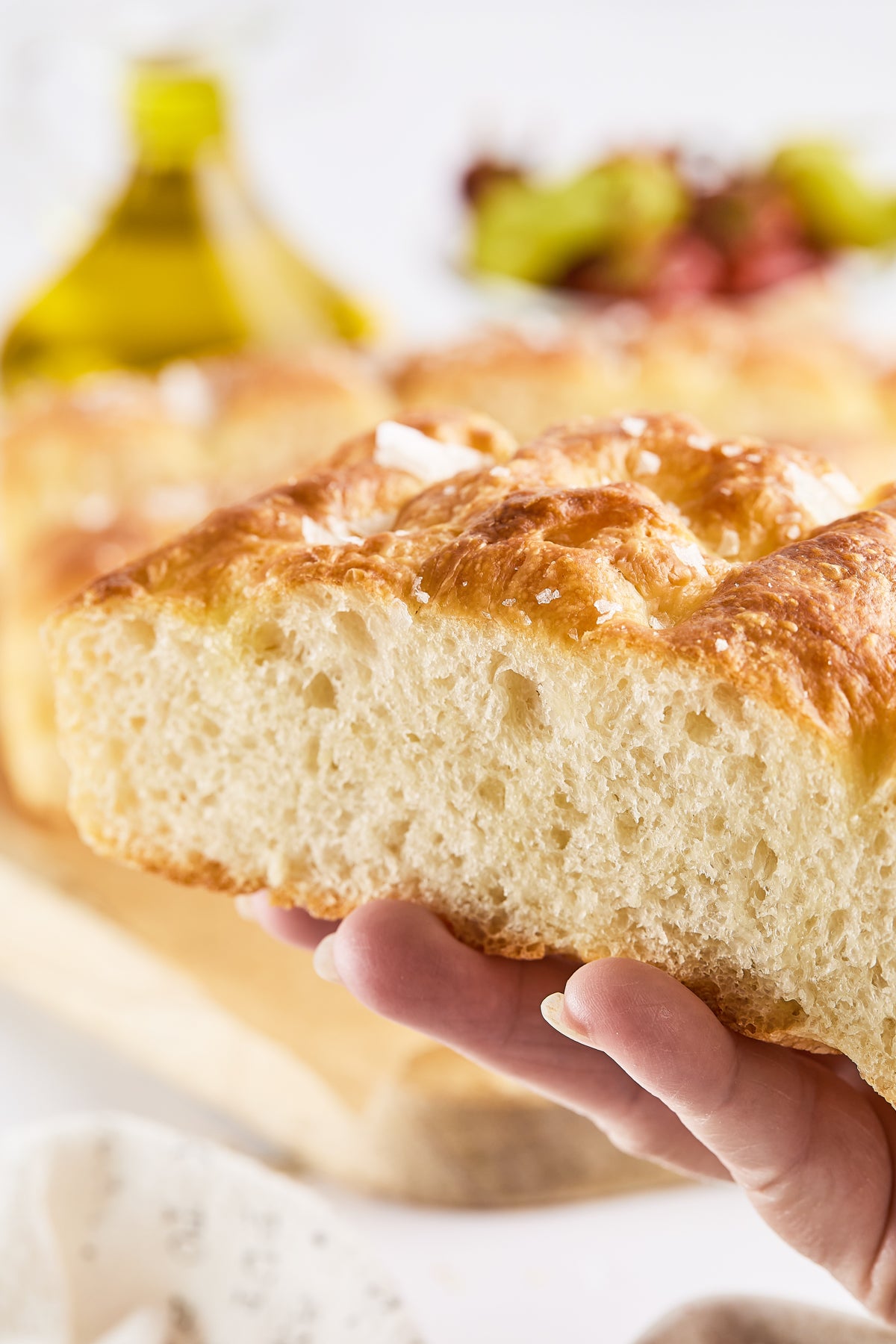 Classic Focaccia Bread with Coarse Salt