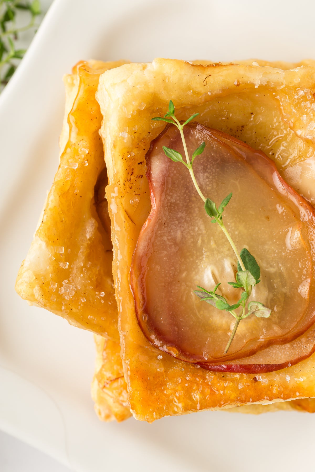 Upside-Down Pear Puff Pastry Tarts