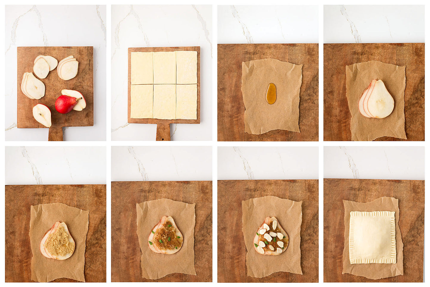 Upside-Down Pear Puff Pastry Tarts