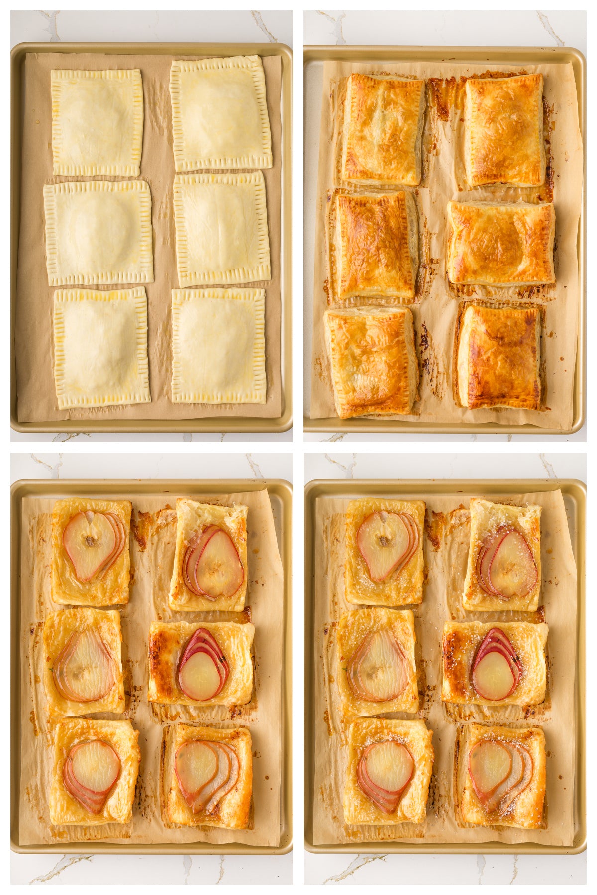Upside-Down Pear Puff Pastry Tarts