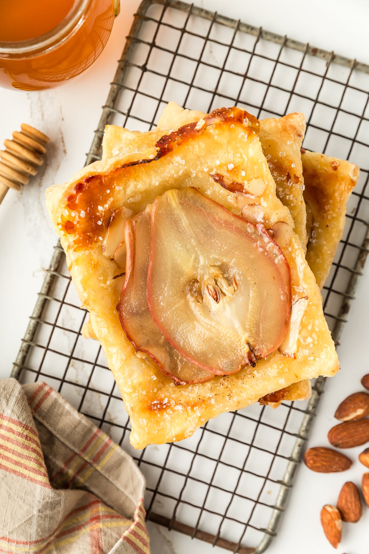 Upside-Down Pear Puff Pastry Tarts