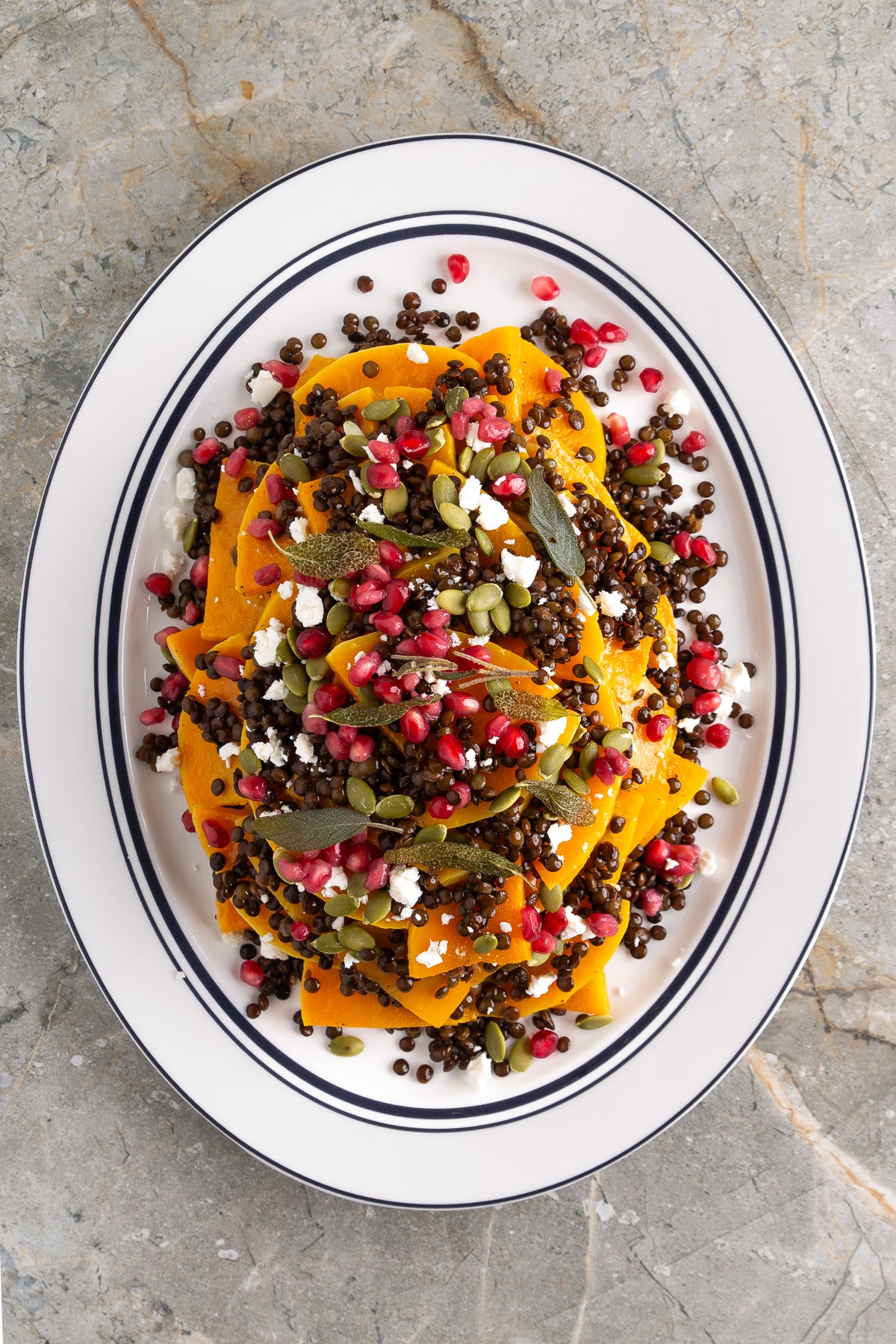 Roasted Butternut Squash and Lentils