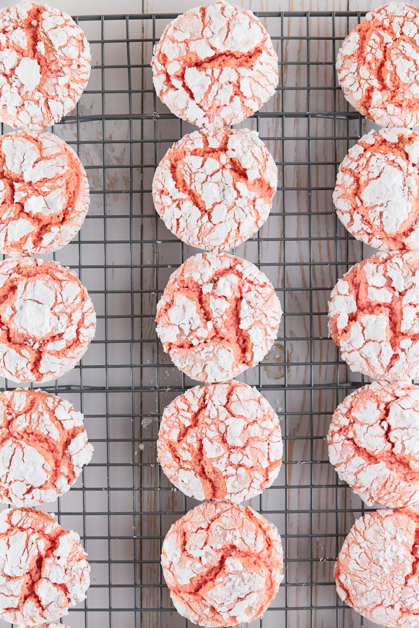 Strawberry Crinkle Cookies