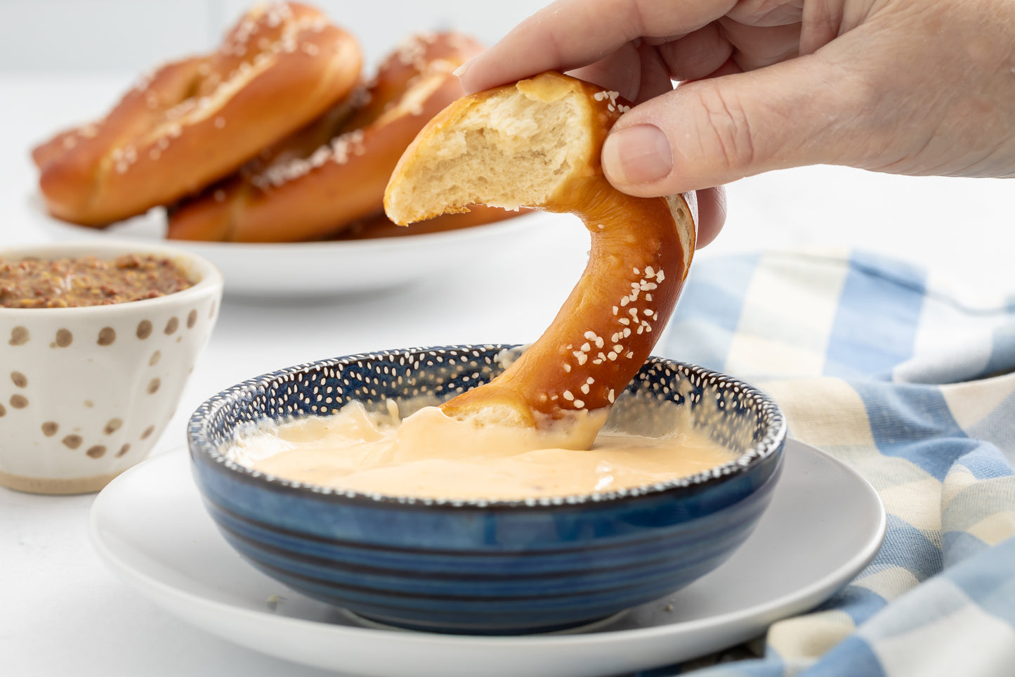 Homemade Pretzels with Cheese Sauce