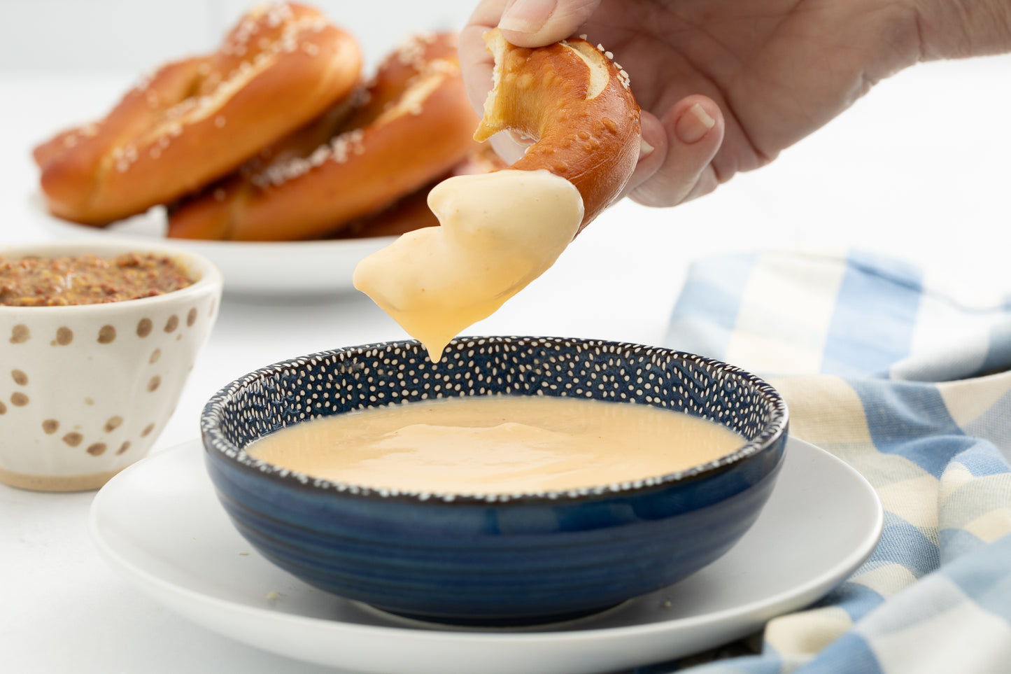 Homemade Pretzels with Cheese Sauce