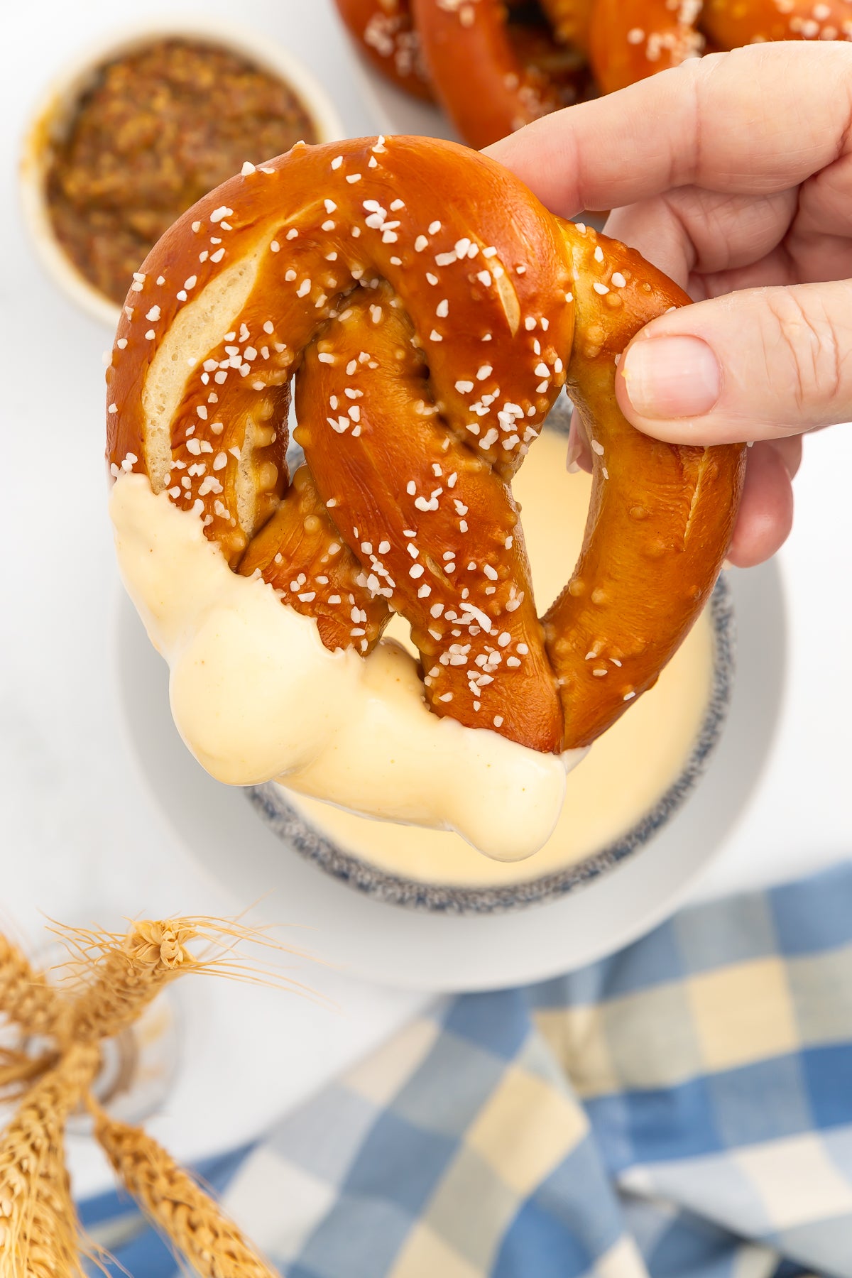 Homemade Pretzels with Cheese Sauce