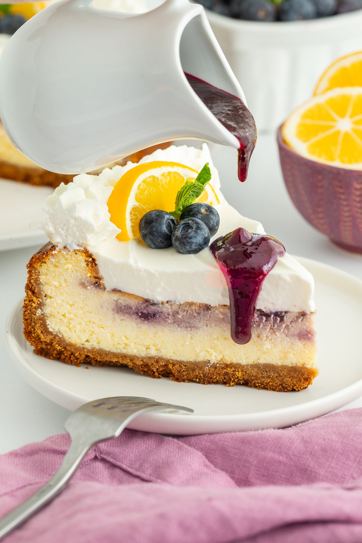 Lemon Cheesecake with Blueberry
