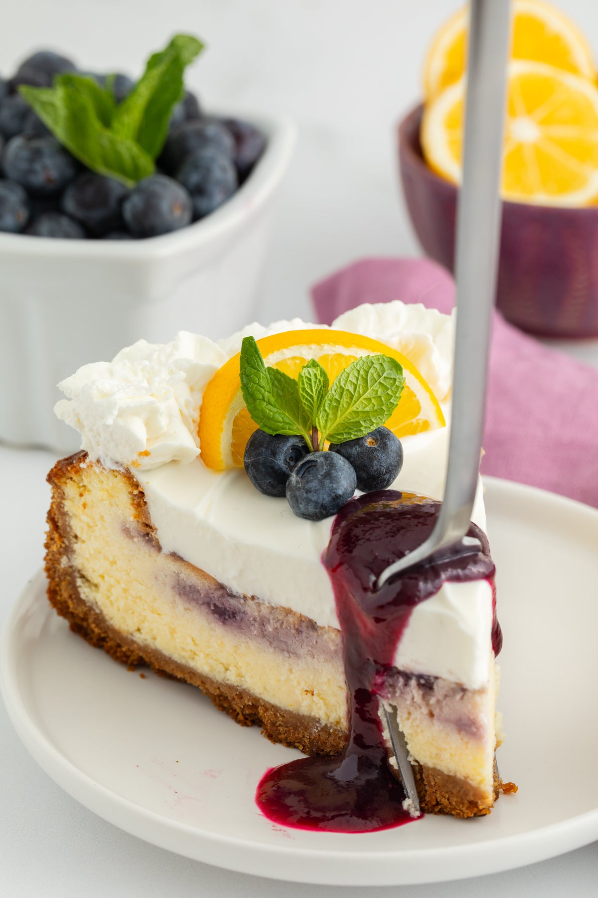 Lemon Cheesecake with Blueberry