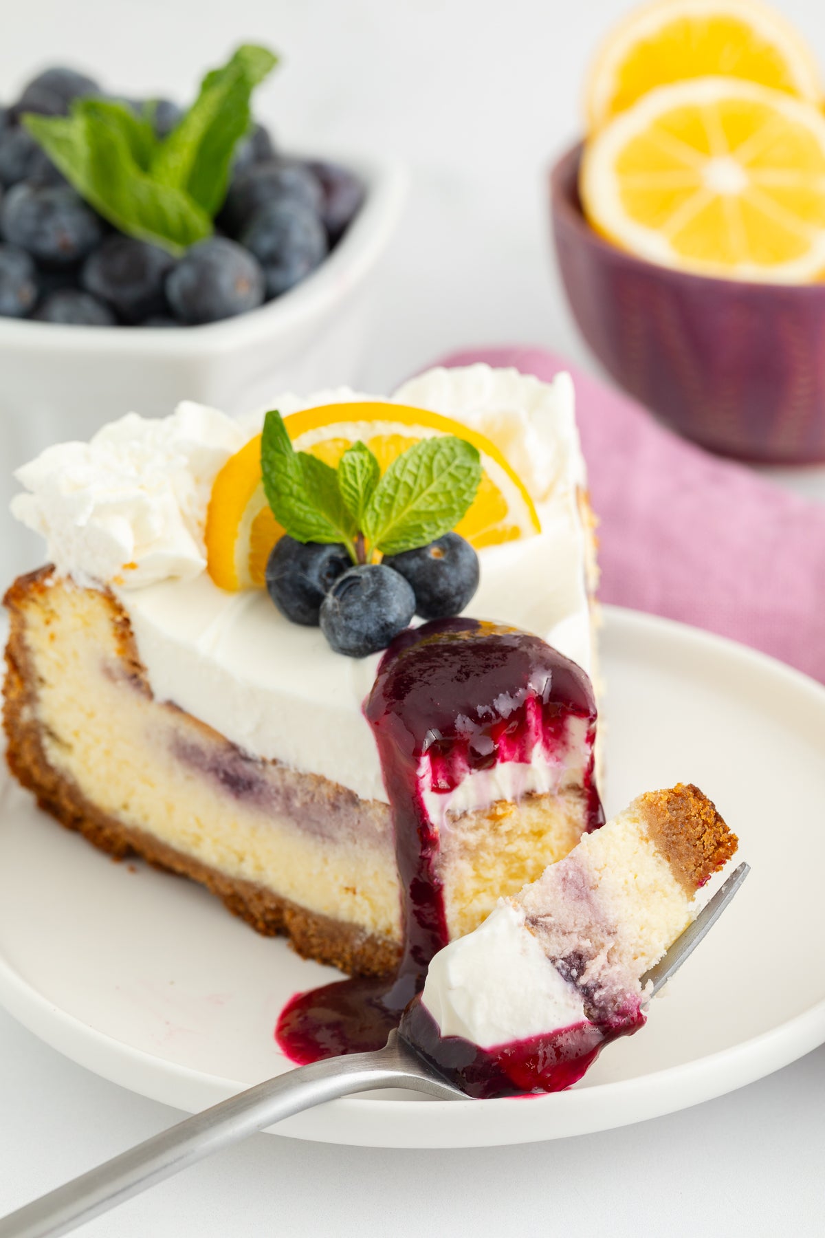 Lemon Cheesecake with Blueberry