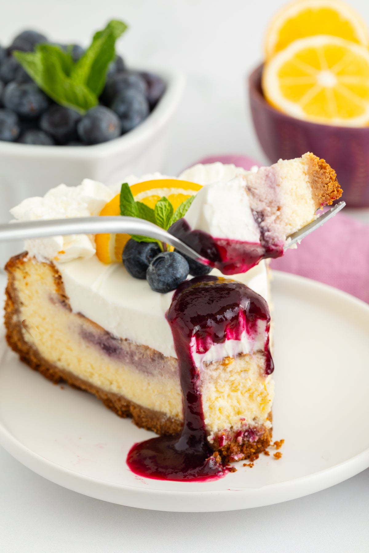 Lemon Cheesecake with Blueberry
