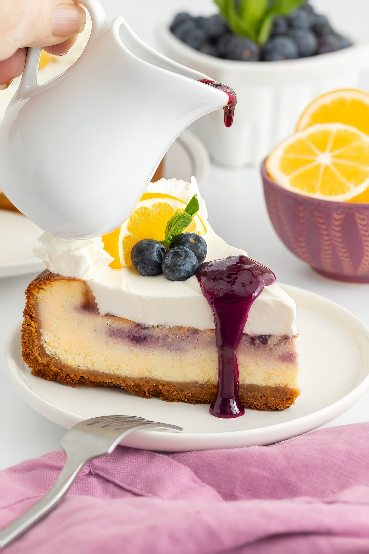 Lemon Cheesecake with Blueberry