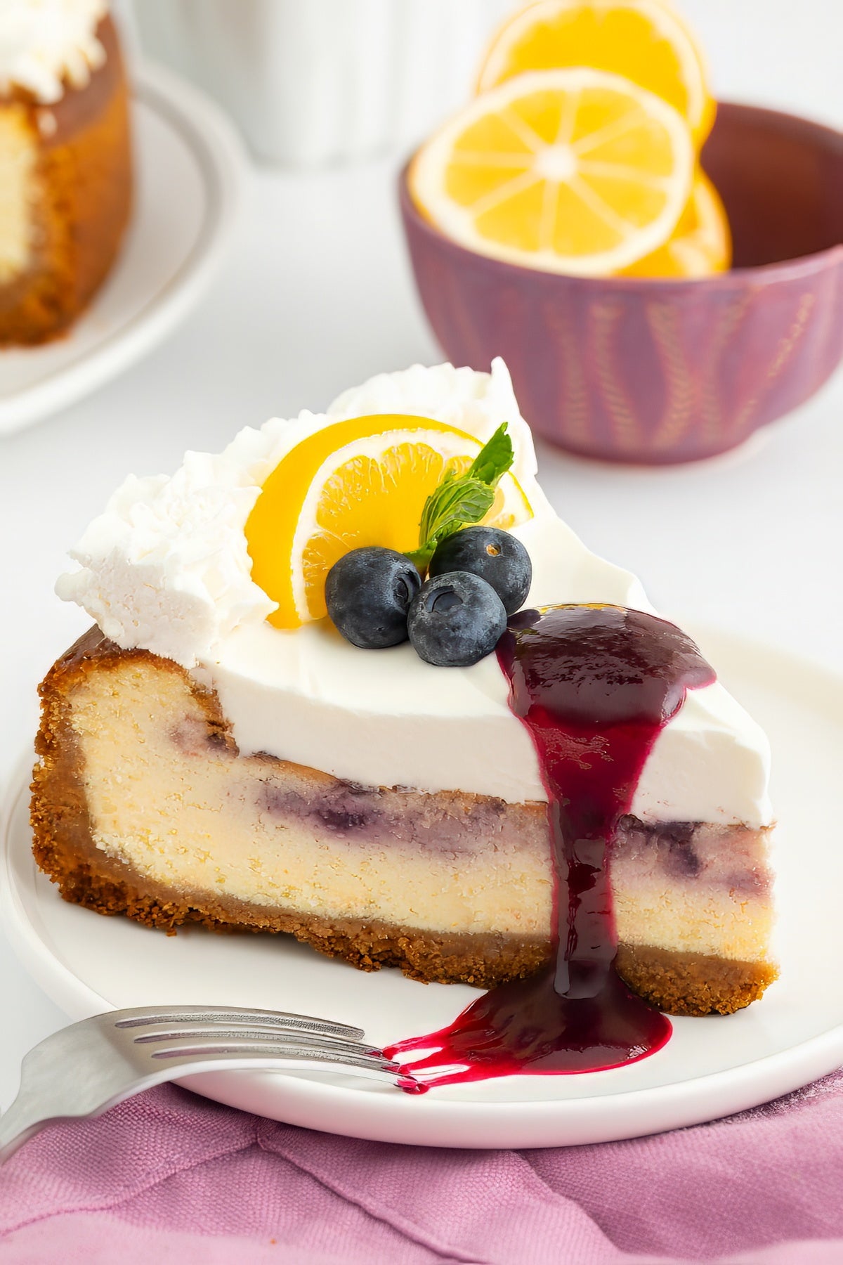 Lemon Cheesecake with Blueberry