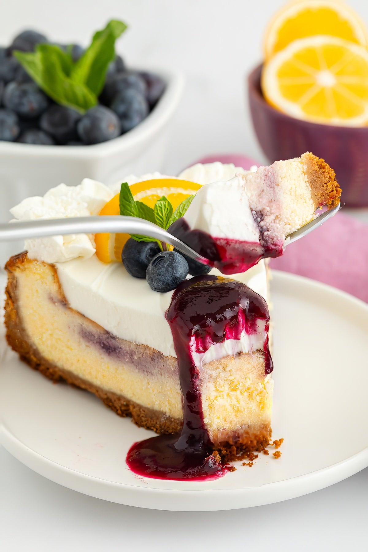 Lemon Cheesecake with Blueberry