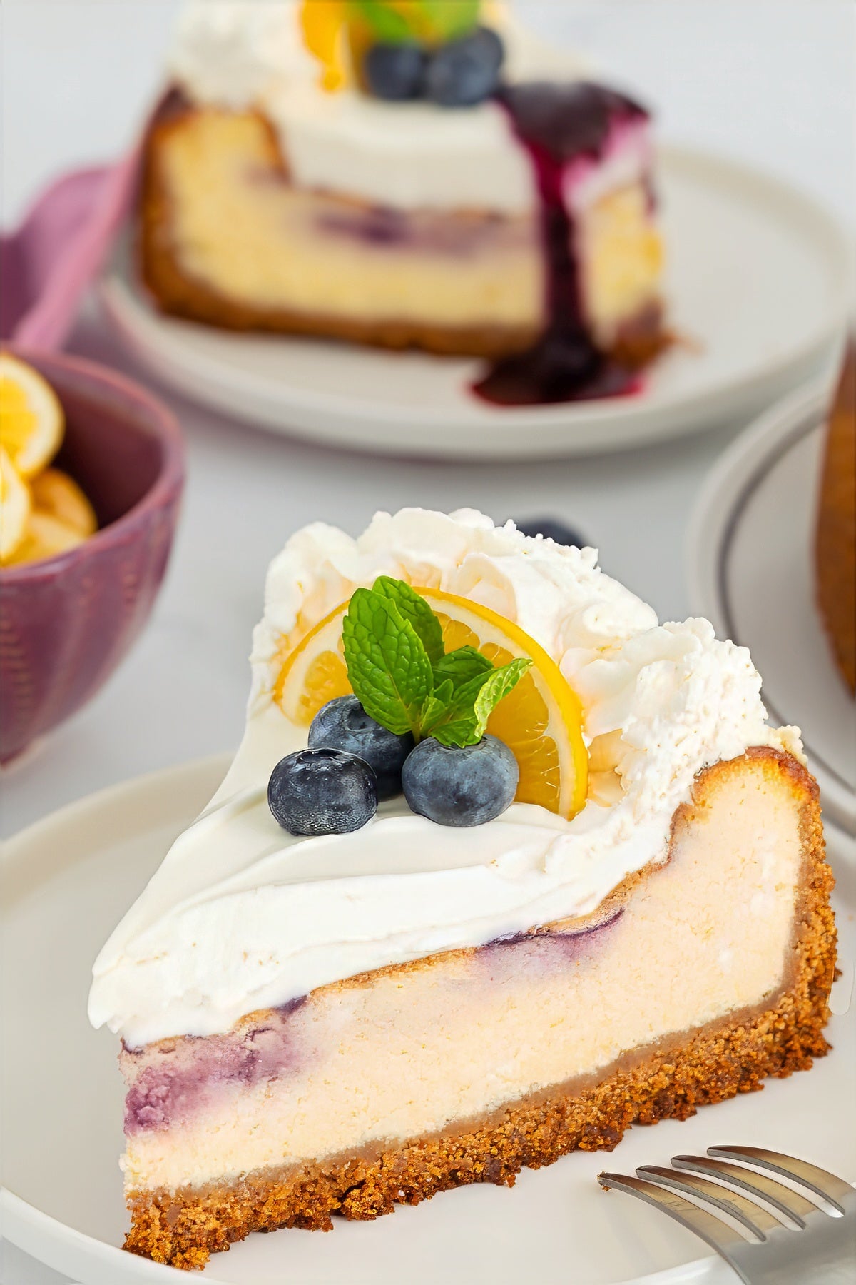Lemon Cheesecake with Blueberry