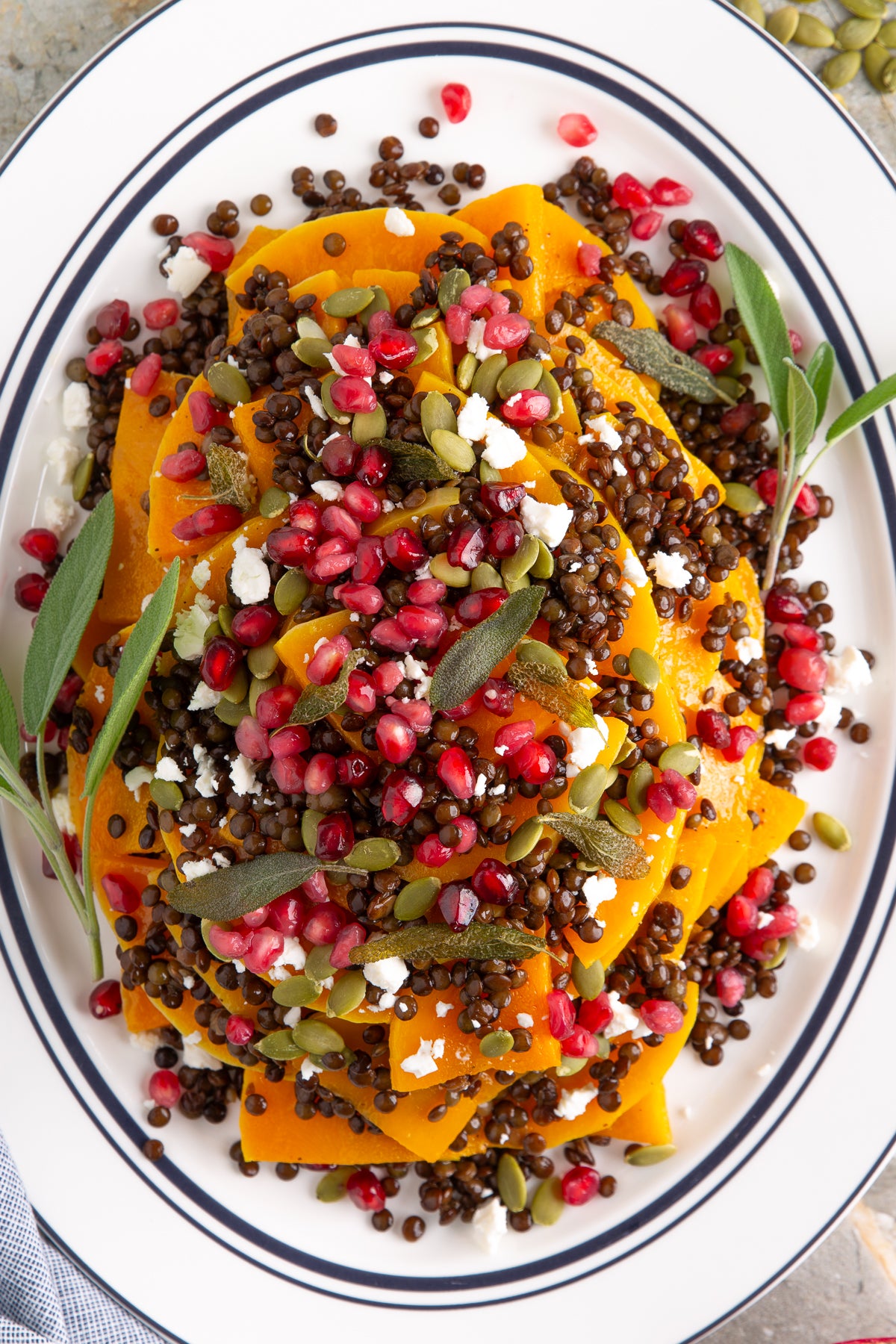 Roasted Butternut Squash and Lentils