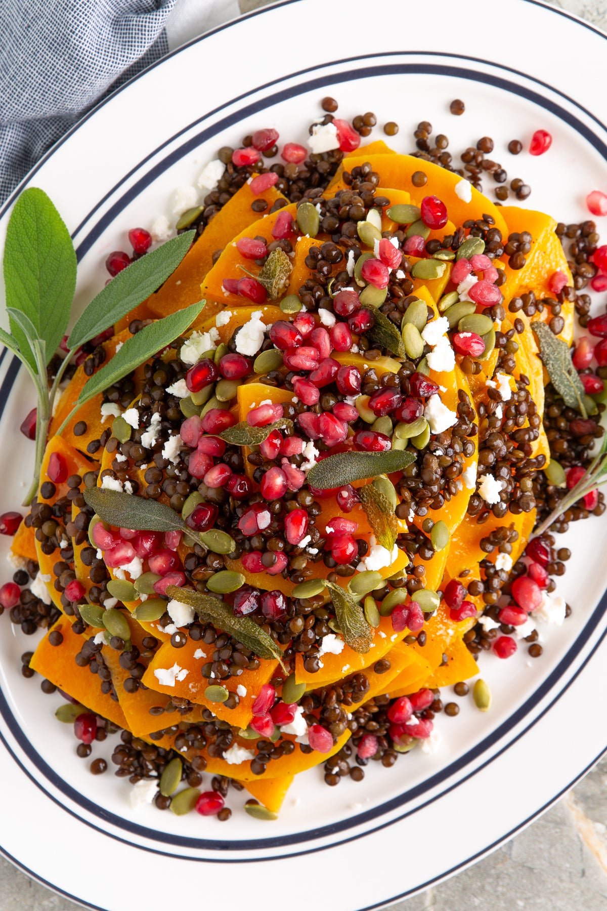 Roasted Butternut Squash and Lentils