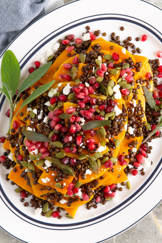 Roasted Butternut Squash and Lentils