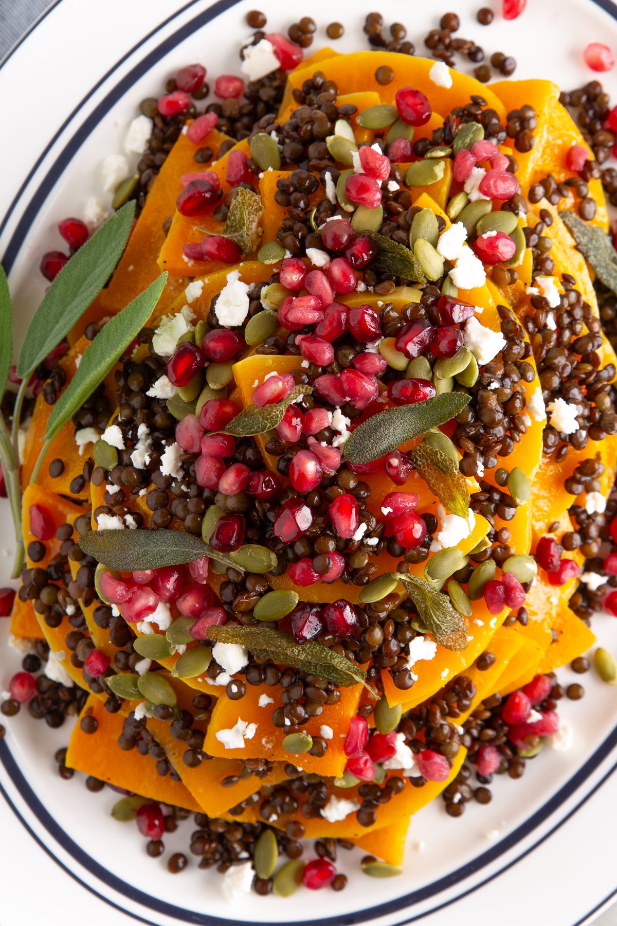 Roasted Butternut Squash and Lentils