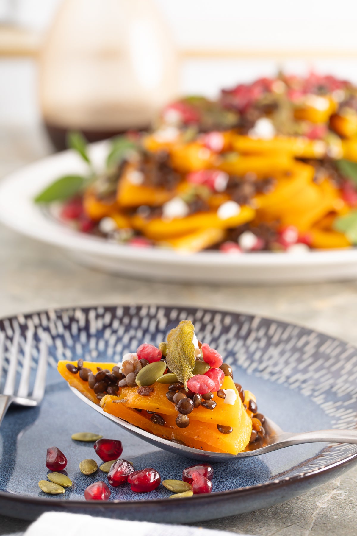 Roasted Butternut Squash and Lentils