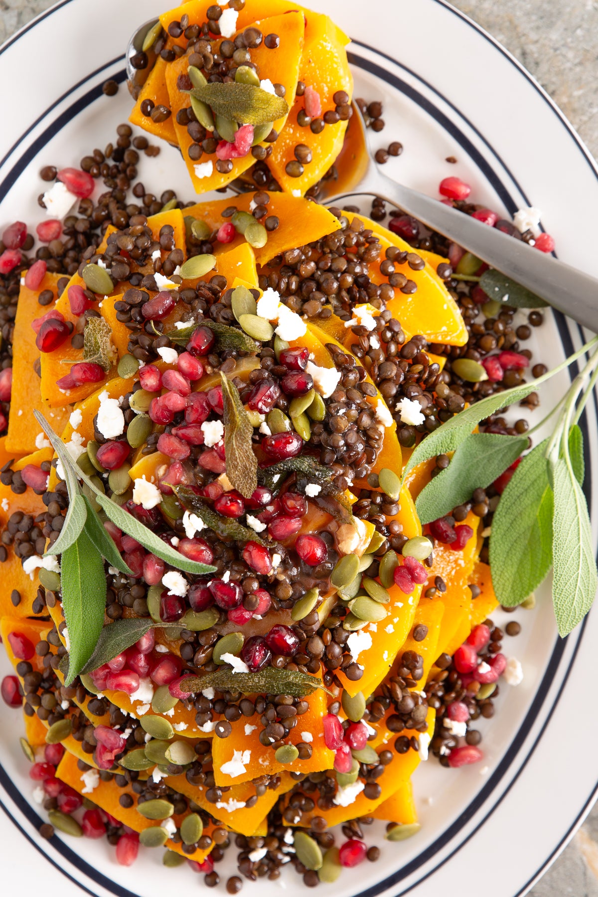 Roasted Butternut Squash and Lentils