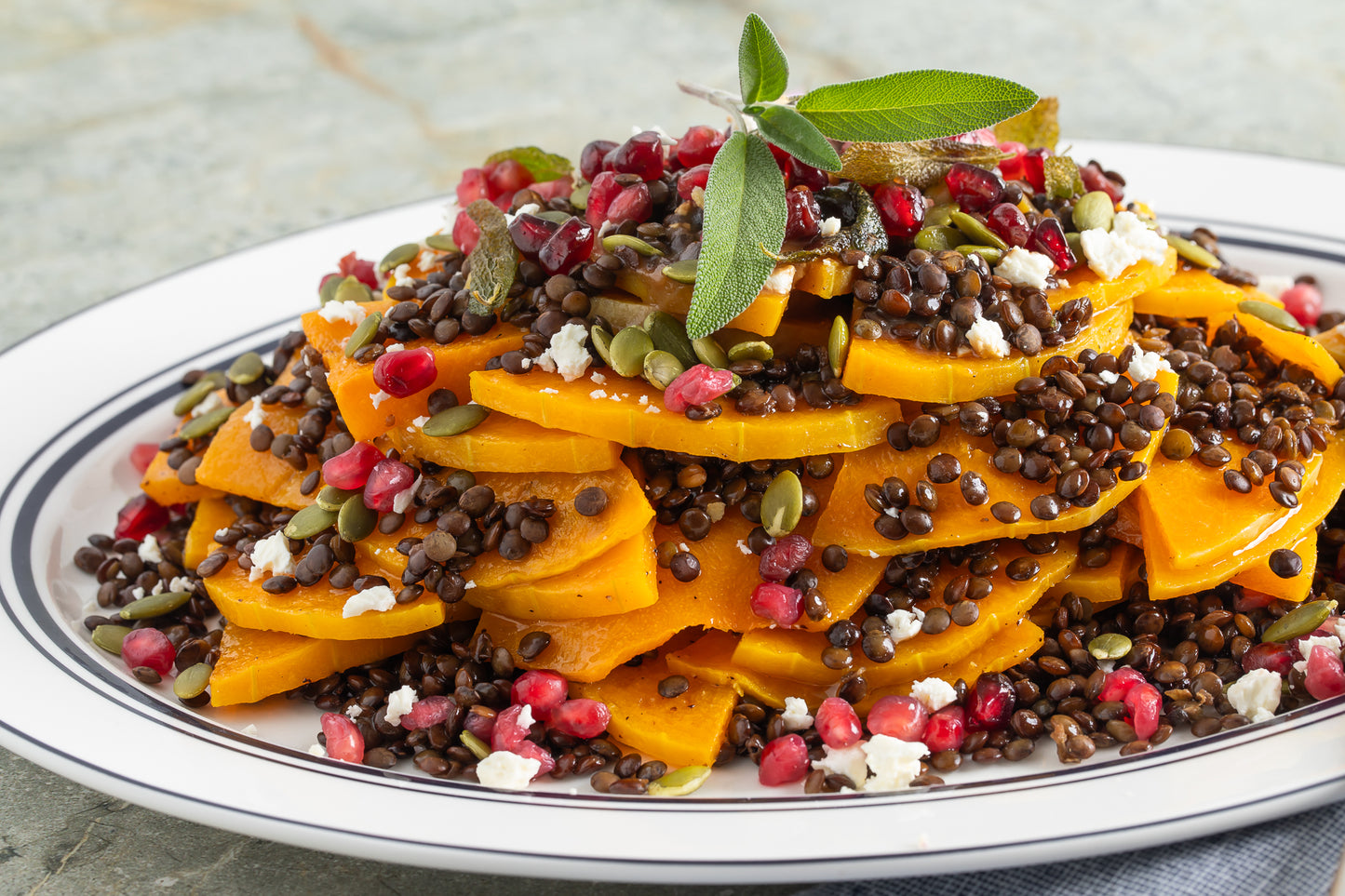 Roasted Butternut Squash and Lentils