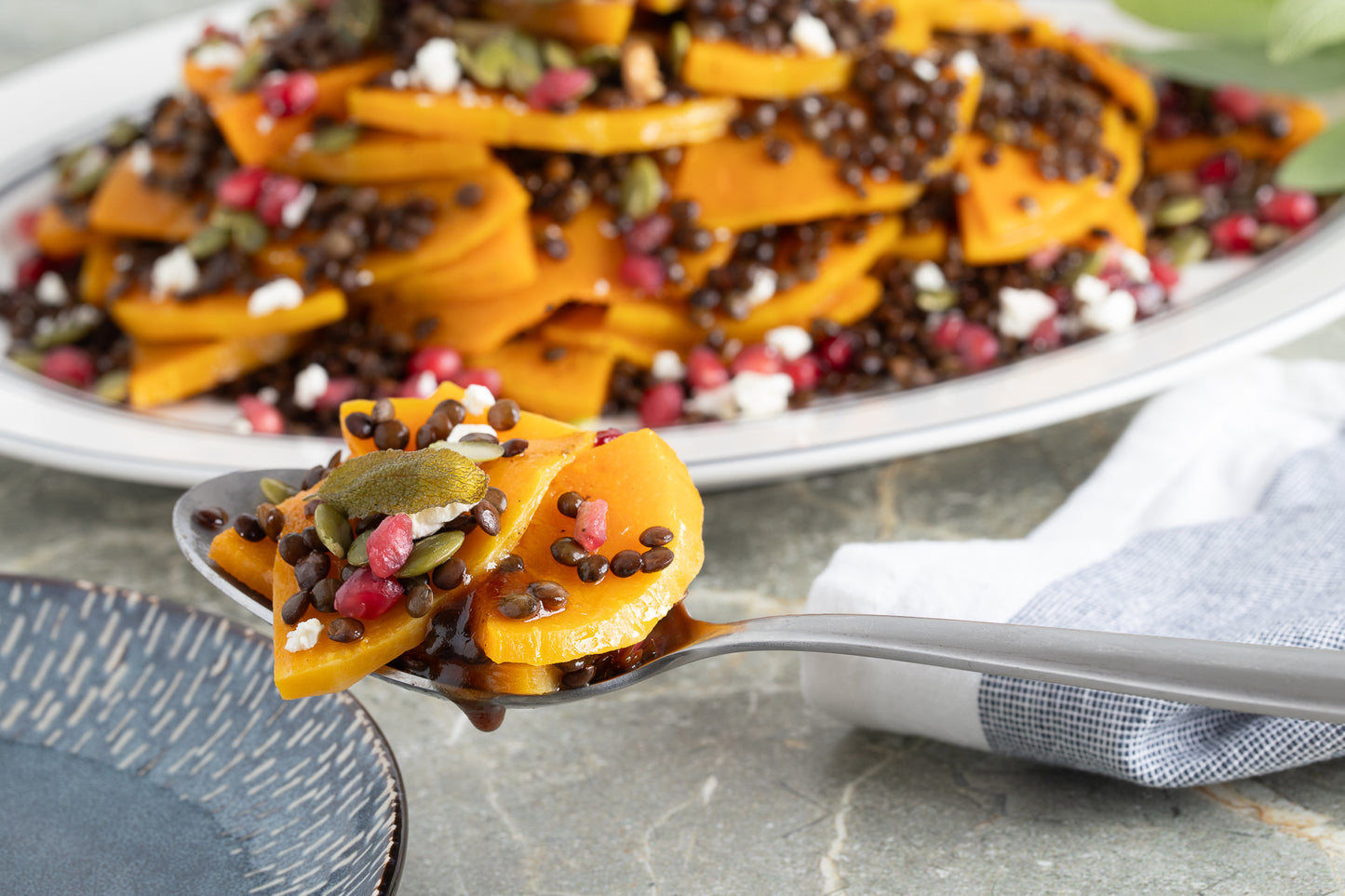 Roasted Butternut Squash and Lentils