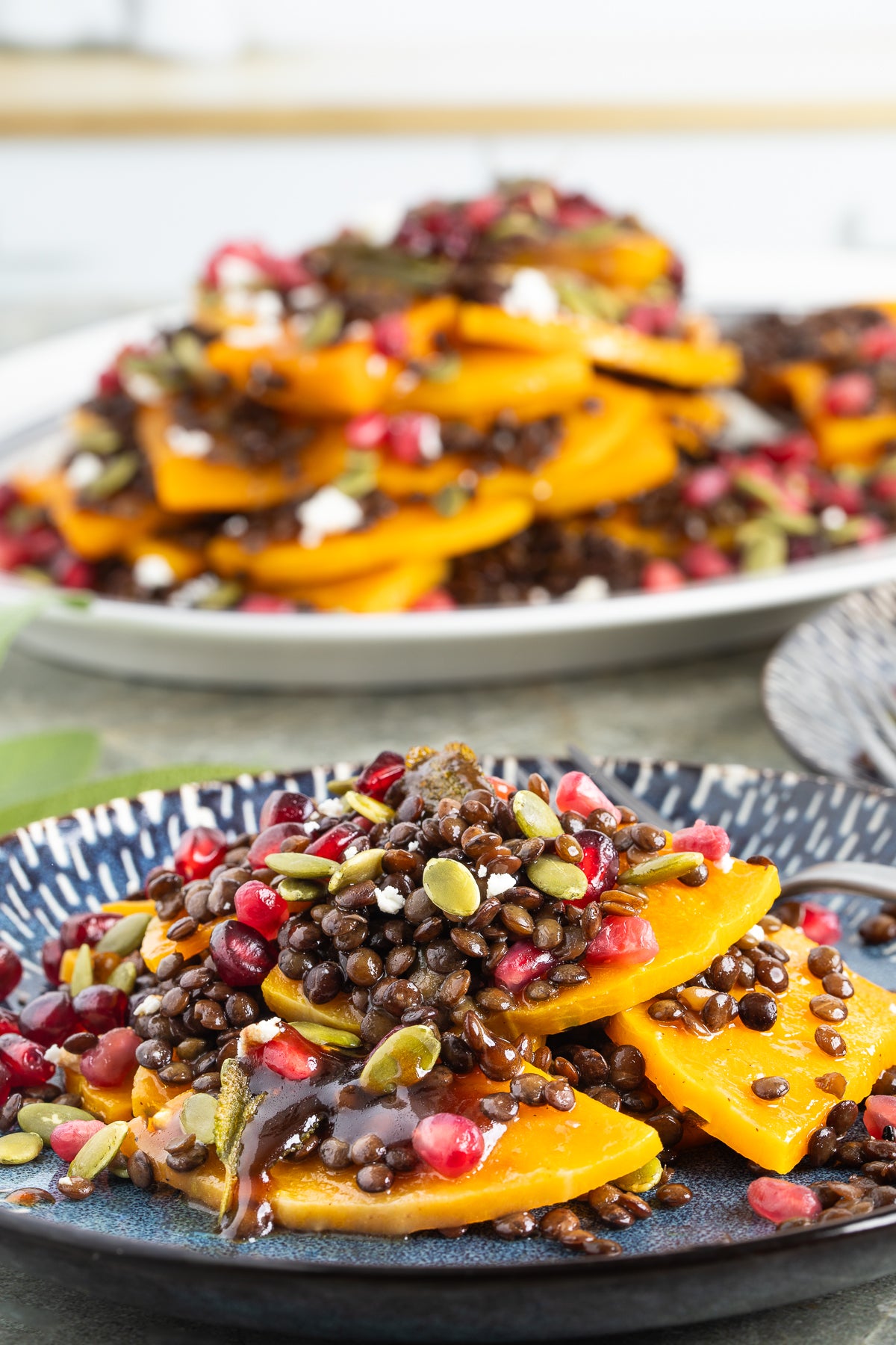 Roasted Butternut Squash and Lentils