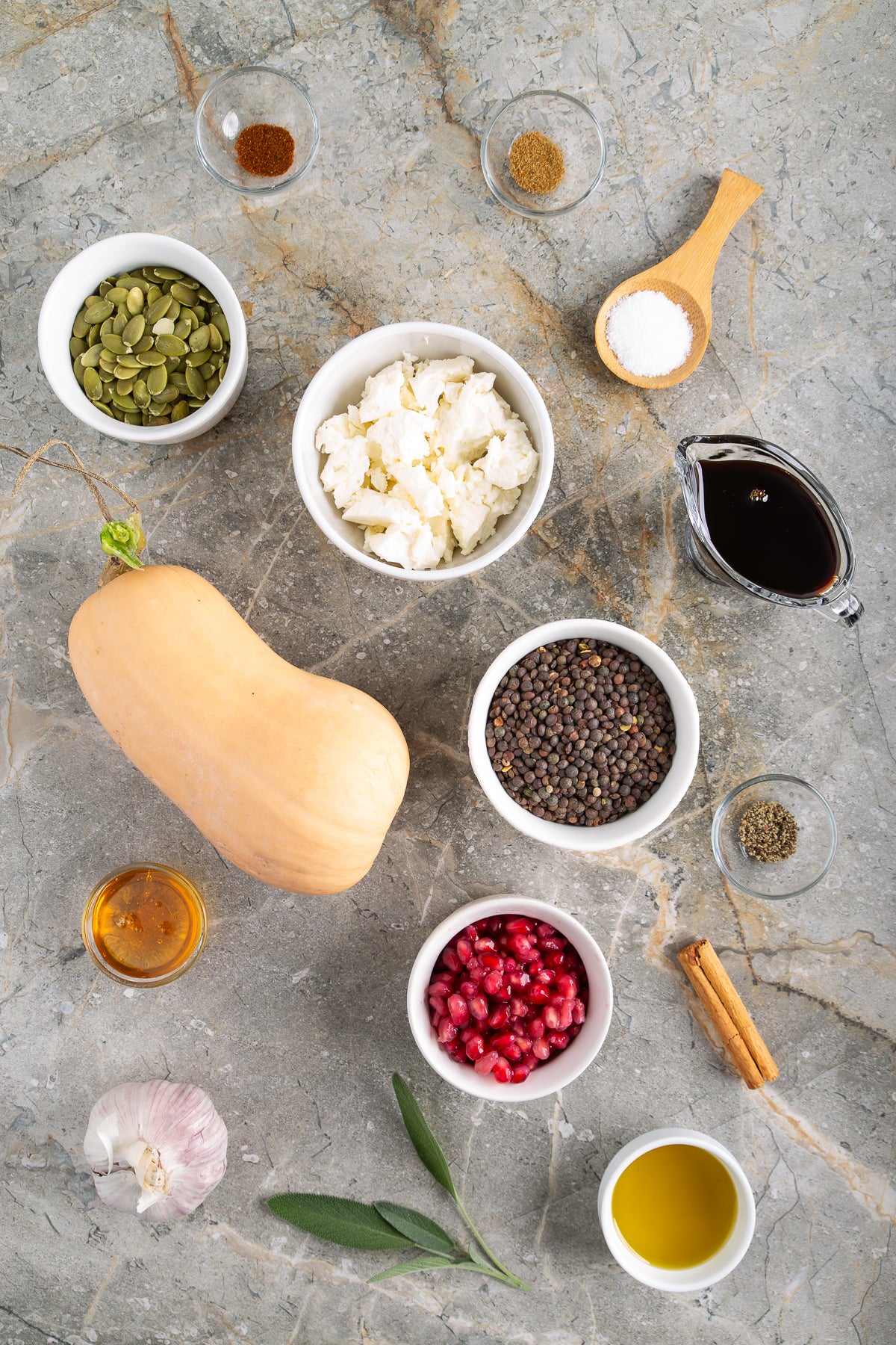 Roasted Butternut Squash and Lentils