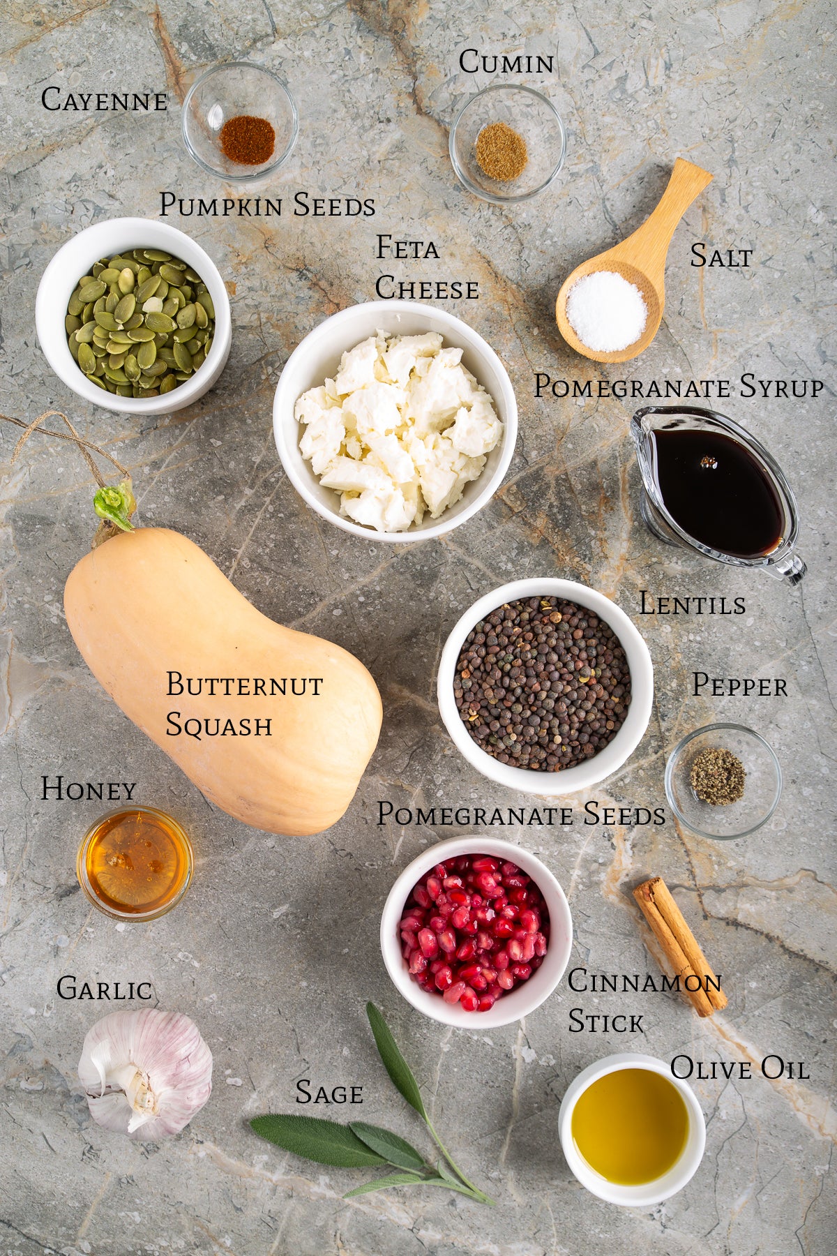 Roasted Butternut Squash and Lentils