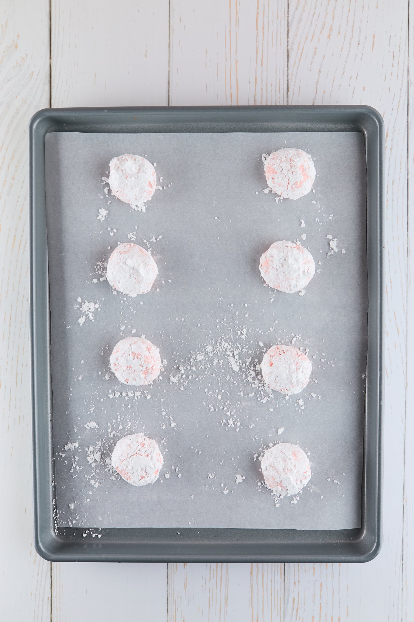 Strawberry Crinkle Cookies