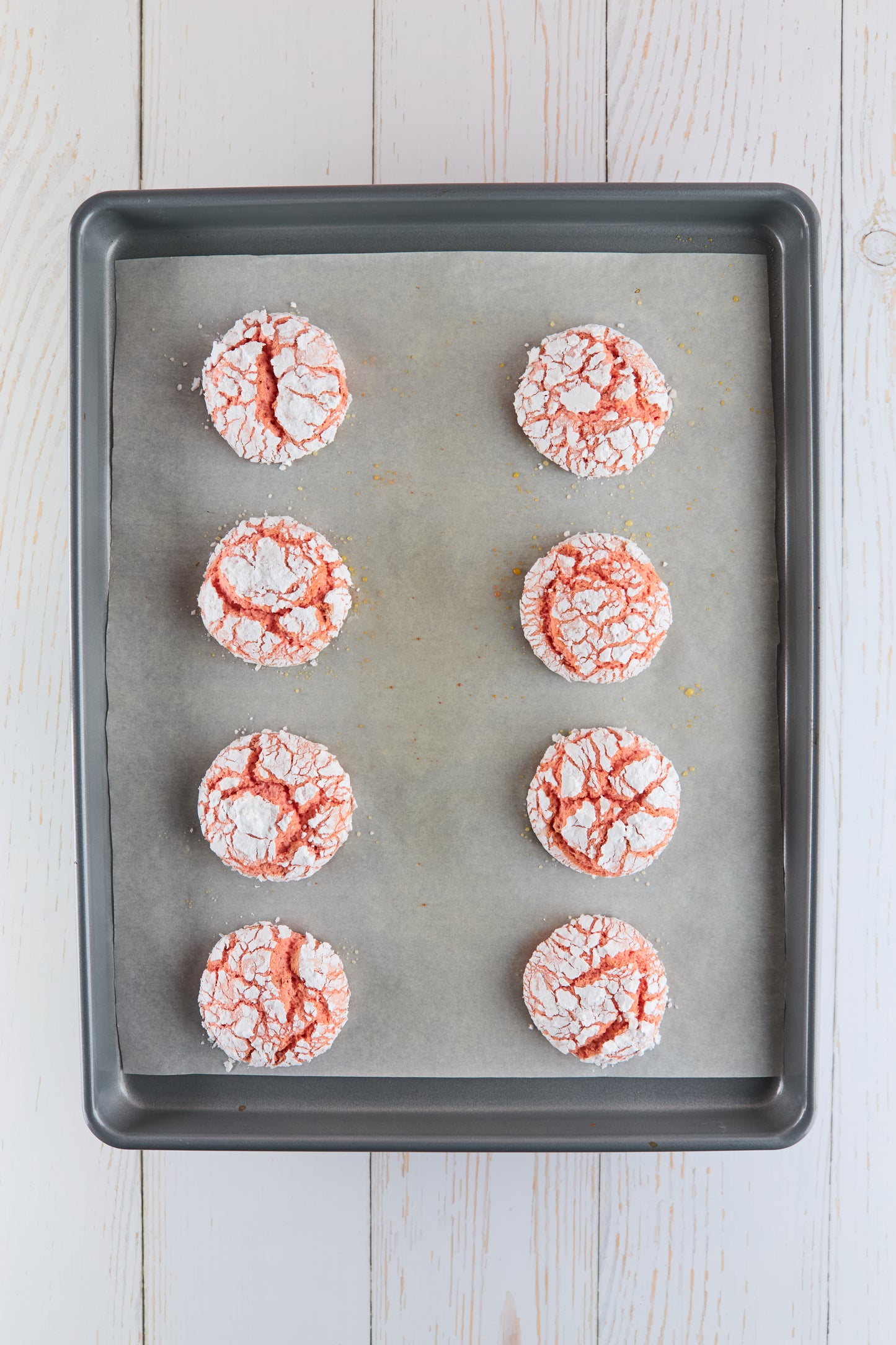 Strawberry Crinkle Cookies