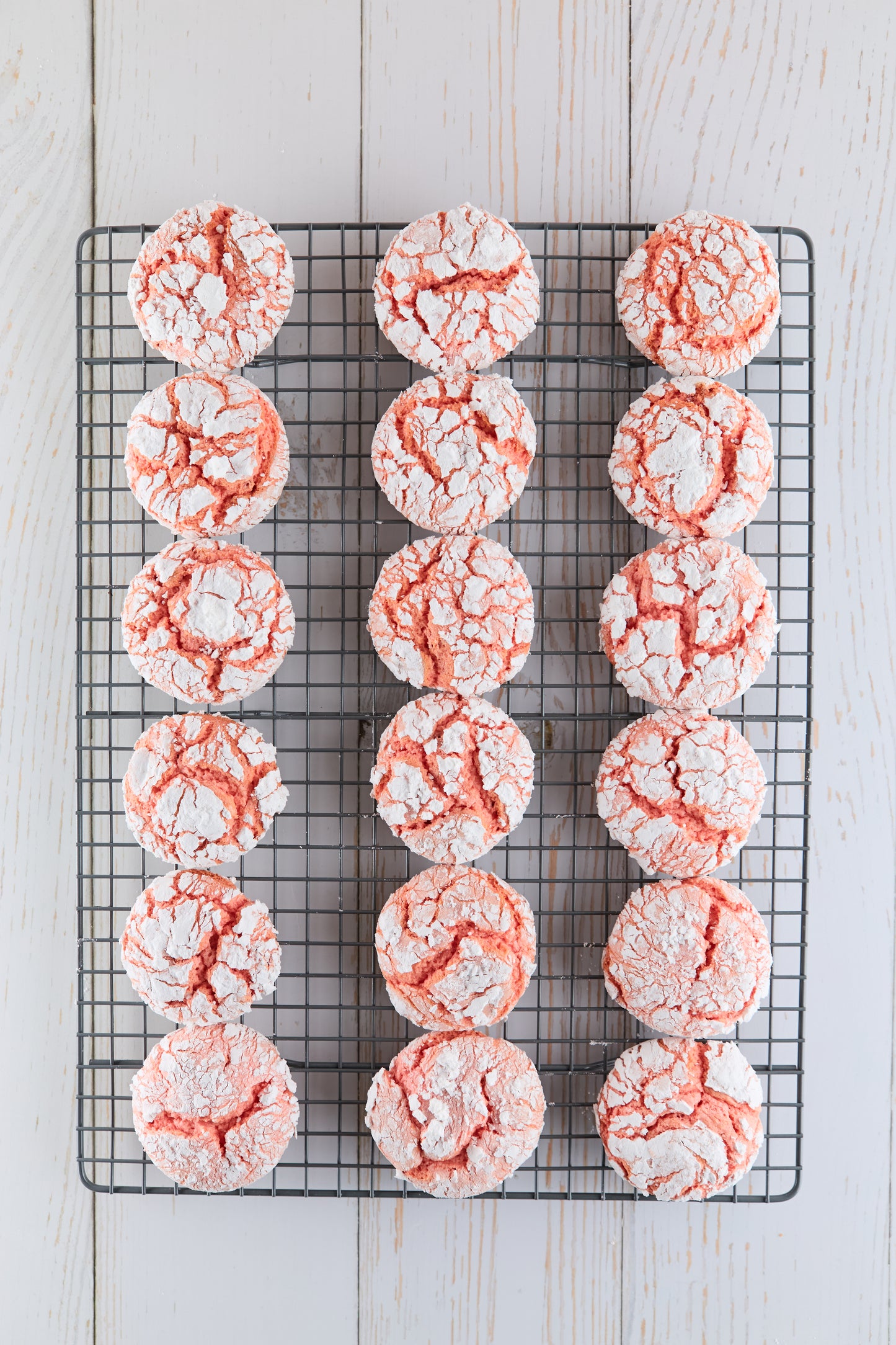 Strawberry Crinkle Cookies